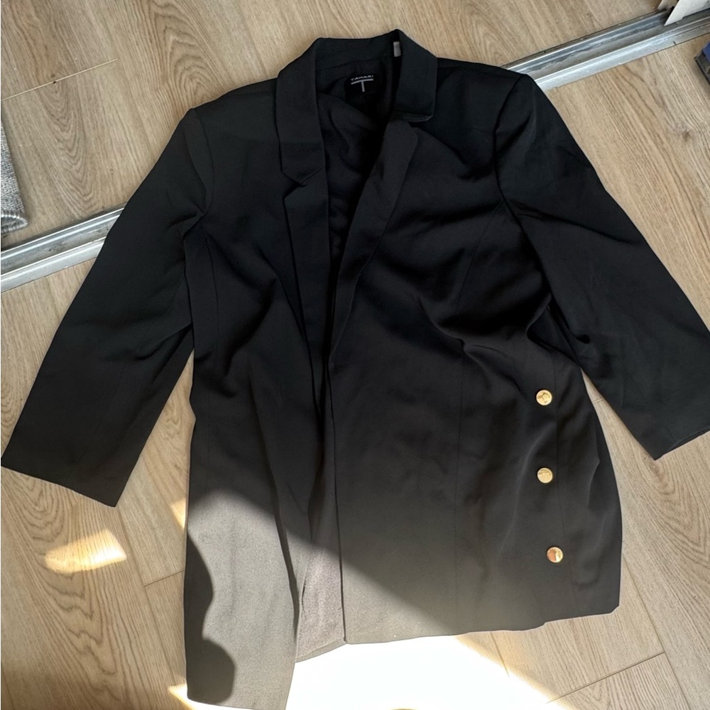 Tahari Black Blazer with Gold Buttons